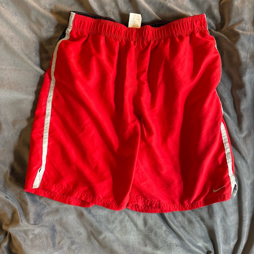 Nike Black and Red Athletic Shorts